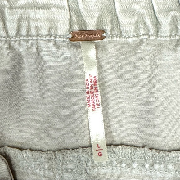 Free People Wide-Leg After Love Cuff  Cropped Pant in Sandshell Size Large - Picture 12 of 14